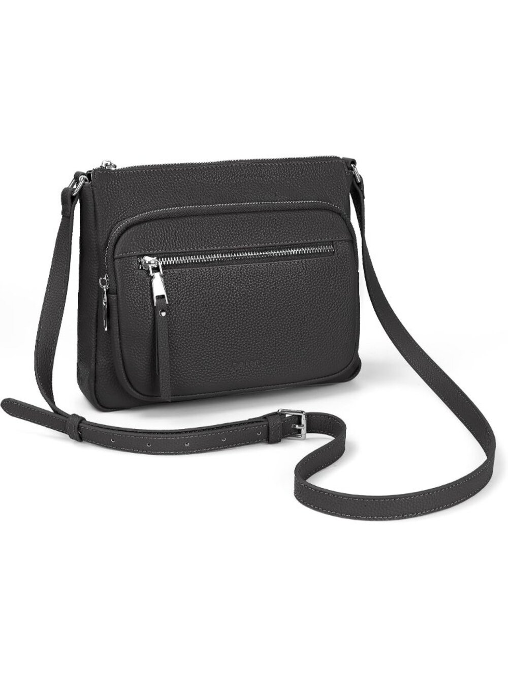👜Women's Black Genuine Leather Anti Theft RFID Crossbody Bag Wallet Purse